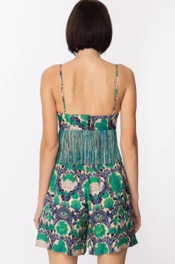 Simona Corsellini Top Bustier con FrangeBRIGHT GREEN