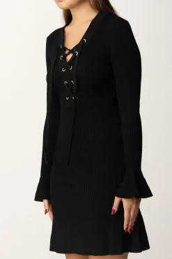 Twin-set Abito a Coste con LaccettiNERO