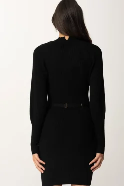 Twin-set Abito a Costine con CinturaNERO
