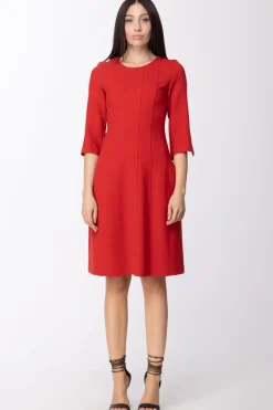 Twin-set Abito a Tunichetta con Maniche Tre QuartiABSOLUTE RED