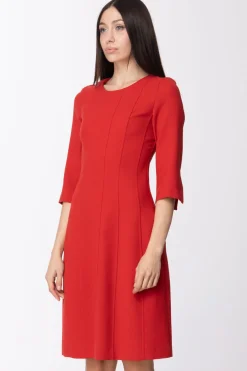 Twin-set Abito a Tunichetta con Maniche Tre QuartiABSOLUTE RED