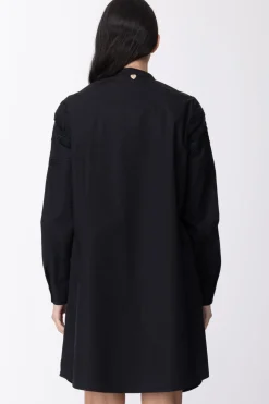 Twin-set Abito Chemisier con Pizzo e FusciaccaNERO