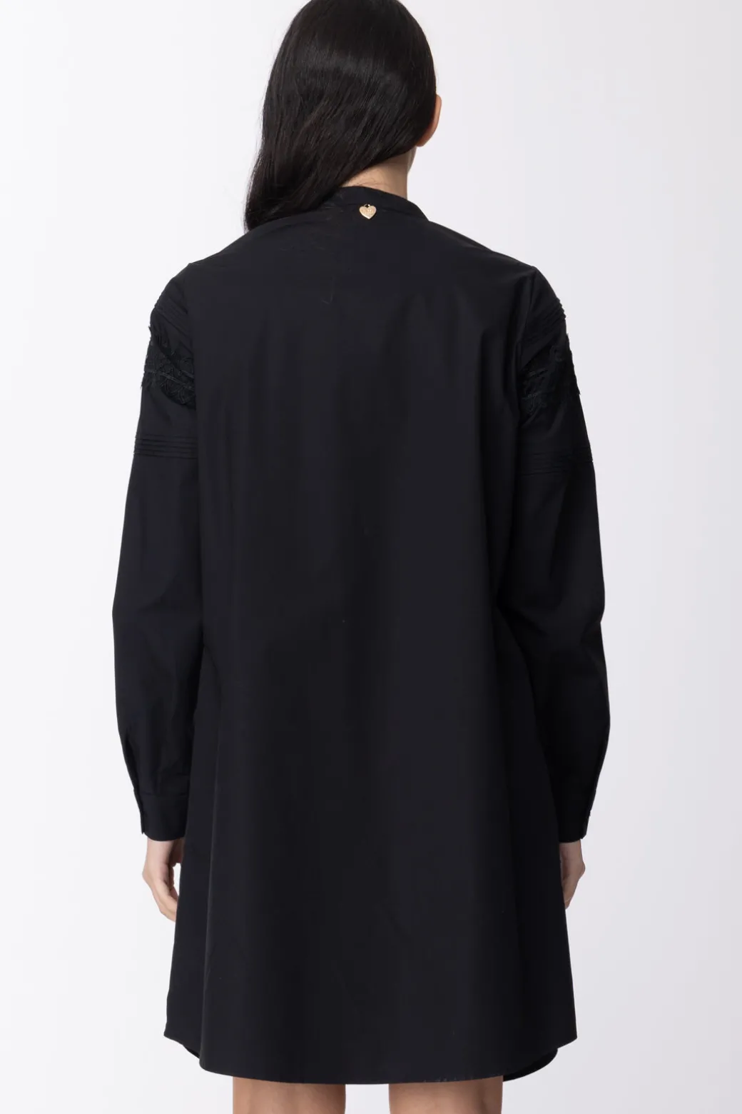 Twin-set Abito Chemisier con Pizzo e FusciaccaNERO