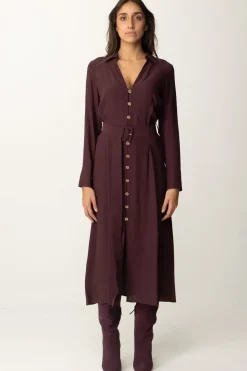 Twin-set Abito Chemisier con CinturaPLUM WINE