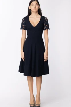 Twin-set Abito con Pizzo MacramèBLU INFINITO