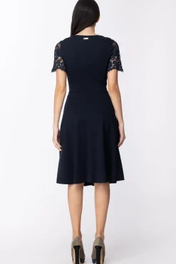 Twin-set Abito con Pizzo MacramèBLU INFINITO