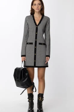 Twin-set Abito con Stampa Pied De PouleDIS.PIED DE POULE NEVE/NERO