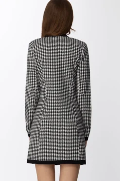 Twin-set Abito con Stampa Pied De PouleDIS.PIED DE POULE NEVE/NERO