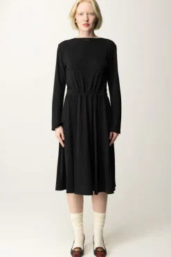 Twin-set Abito Longuette In Jersey CrêpeNERO