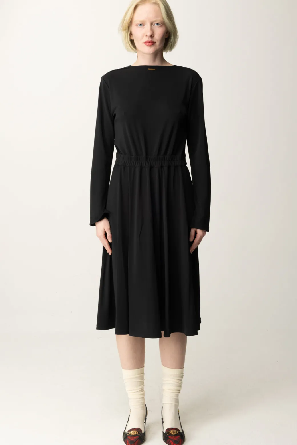 Twin-set Abito Longuette In Jersey CrêpeNERO