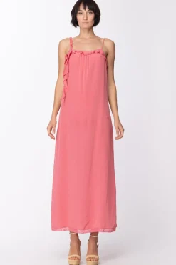 Twin-set Abito Lungo a Sottoveste In SetaROSA CHIC