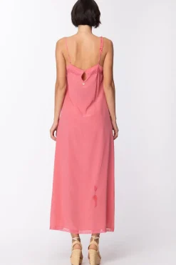 Twin-set Abito Lungo a Sottoveste In SetaROSA CHIC