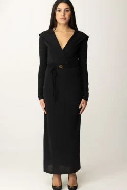 Twin-set Abito Lungo con CinturaNERO