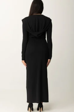 Twin-set Abito Lungo con CinturaNERO