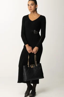 Twin-set Abito Lungo con SpillaNERO