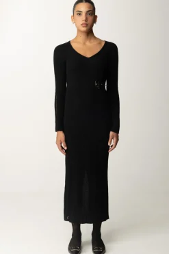 Twin-set Abito Lungo con SpillaNERO