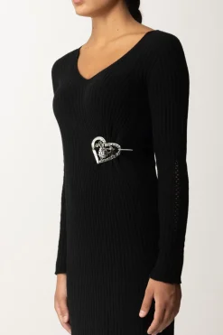 Twin-set Abito Lungo con SpillaNERO