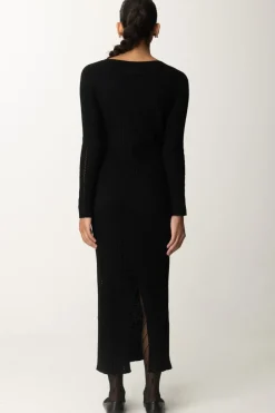 Twin-set Abito Lungo con SpillaNERO