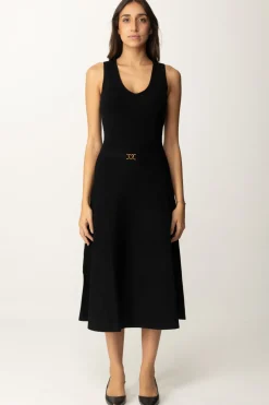 Twin-set Abito Lungo In Misto Viscosa StretchNERO