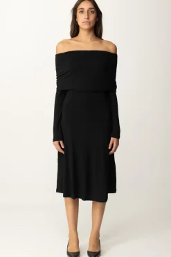 Twin-set Abito Midi con Ricamo LogoNERO