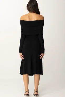 Twin-set Abito Midi con Ricamo LogoNERO