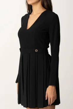 Twin-set Abito Mini con Logo e Gonna PlissèNERO