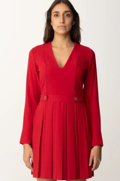 Twin-set Abito Mini con Logo e Gonna PlissèROSSO VENEZIANO