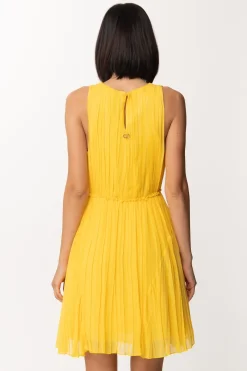 Twin-set Abito Plissettato con Scollo a IncrocioRADIANT YELLOW