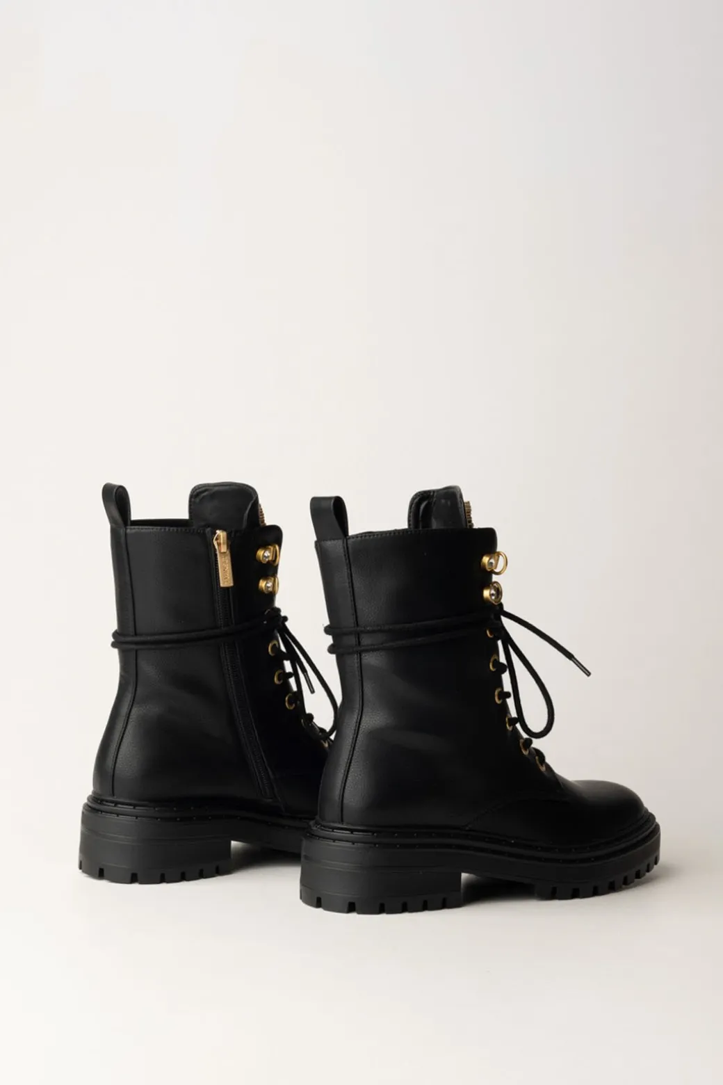 Twin-set Anfibi Stringati con Occhielli In MetalloNERO