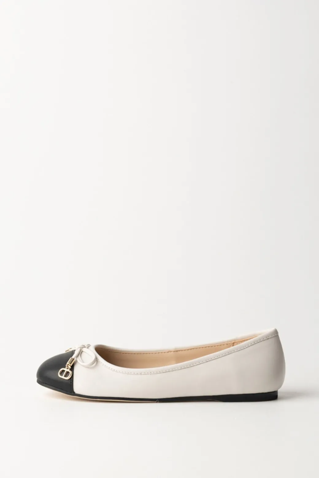 Twin-set Ballerina con Fiocco e Punta ColorataBIC.NEVE/NERO