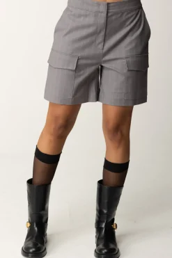 Twin-set Bermuda In Tessuto GessatoGRIGIO MELANGE GESSATO NEVE