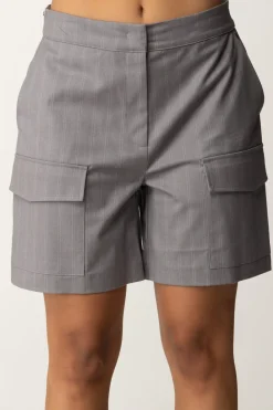 Twin-set Bermuda In Tessuto GessatoGRIGIO MELANGE GESSATO NEVE