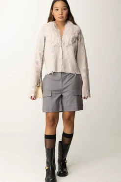 Twin-set Bermuda In Tessuto GessatoGRIGIO MELANGE GESSATO NEVE