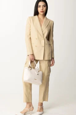 Twin-set Blazer In Lino e CotoneALMOND MILK