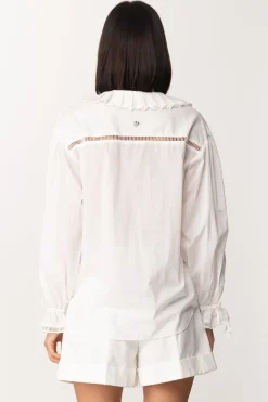 Twin-set Blusa con Volant In SangalloICE