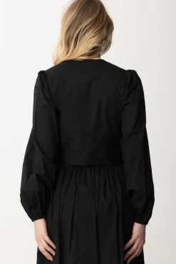 Twin-set Blusa Crop con Logo Oval TNERO