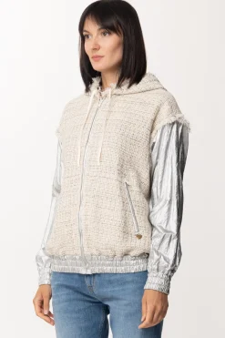 Twin-set Bomber LaminatoMUL.AVORIO/SILVER