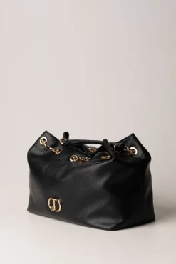 Twin-set Borsa a Tracolla con Charm LogoNERO