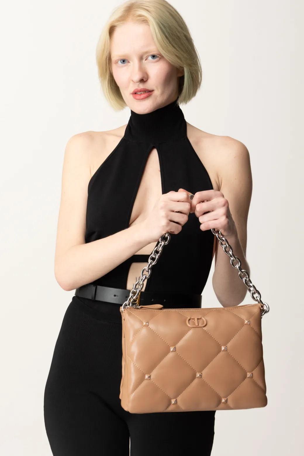 Twin-set Borsa a Tracolla 'via Manzoni' con BorchieCHOCOLATE MALT