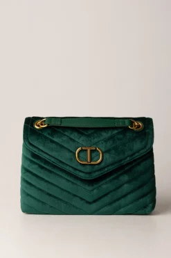 Twin-set Borsa a Tracolla 'dreamy' Media In VellutoMONSTERA GREEN