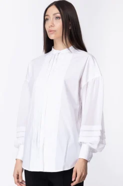 Twin-set Camicia con Maniche TrasparentiBIANCO OTTICO