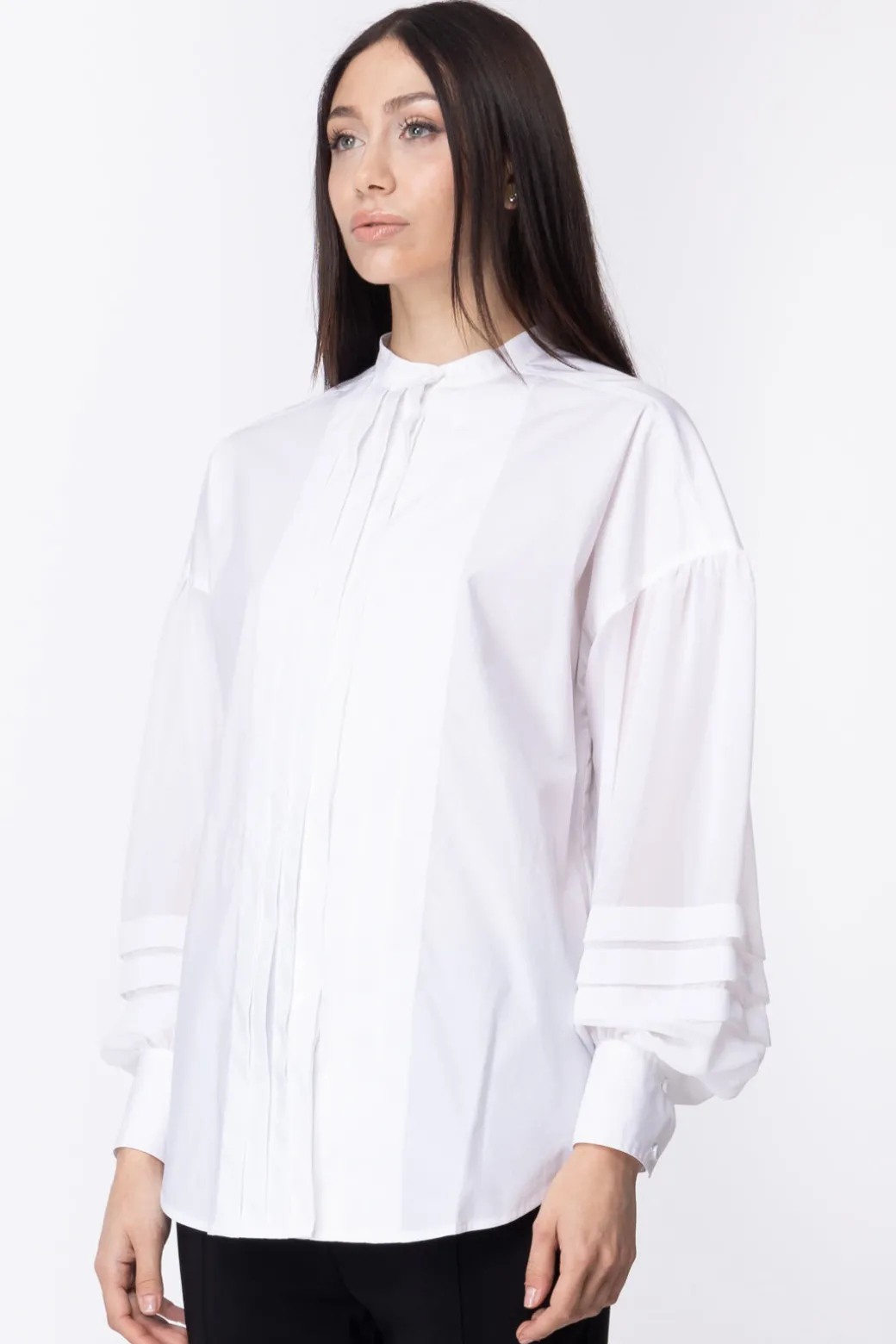 Twin-set Camicia con Maniche TrasparentiBIANCO OTTICO