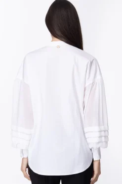 Twin-set Camicia con Maniche TrasparentiBIANCO OTTICO