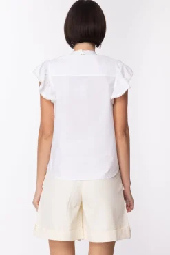 Twin-set Camicia con Volant e PerlineBIANCO OTTICO