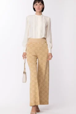 Twin-set Camicia In Misto Seta con PassamaneriaNEVE