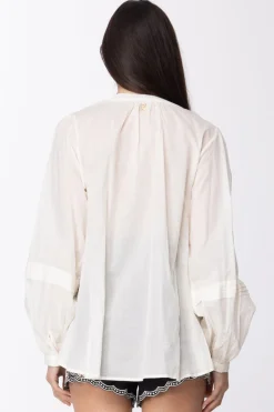 Twin-set Camicia In Mussola con Inserto Maglia In Misto LinoNEVE