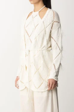 Twin-set Cardigan a Losanghe con PiumetteNEVE