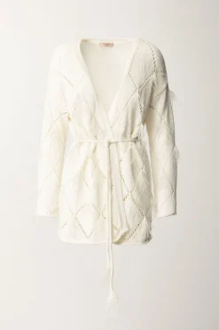 Twin-set Cardigan a Losanghe con PiumetteNEVE