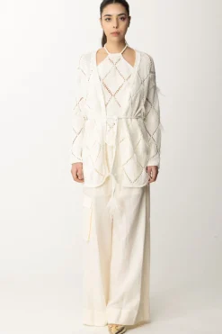 Twin-set Cardigan a Losanghe con PiumetteNEVE