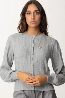 Twin-set Cardigan con Lavorazione LogoWARM MELANGE GRAY